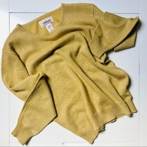 Worthington— Vintage Gold Metallic Knit Sweater Petite Med
